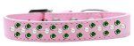 Sprinkles Dog Collar Pearl and Emerald Green Crystals (Color/Size: Size 20 Light Pink)