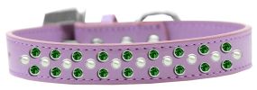 Sprinkles Dog Collar Pearl and Emerald Green Crystals