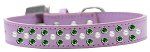 Sprinkles Dog Collar Pearl and Emerald Green Crystals (Color/Size: Size 20 Lavender)