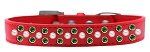 Sprinkles Dog Collar Pearl and Emerald Green Crystals (Color/Size: Size 20 Red)