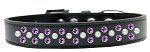 Sprinkles Dog Collar Pearl and Purple Crystals (Color/Size: Size 20 Black)