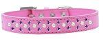 Sprinkles Dog Collar Pearl and Purple Crystals (Color/Size: Size 20 Bright Pink)