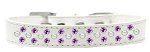 Sprinkles Dog Collar Pearl and Purple Crystals (Color/Size: Size 20 White)