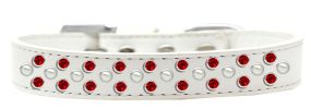 Sprinkles Dog Collar Pearl and Red Crystals