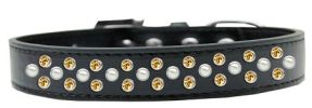 Sprinkles Dog Collar Pearl and Yellow Crystals