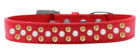Sprinkles Dog Collar Pearl and Yellow Crystals