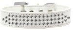 Three Row Clear Crystal Dog Collar (Color/Size: White Size 20)