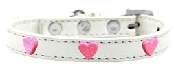 Pink Glitter Heart Widget Dog Collar