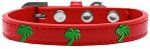 Green Palm Tree Widget Dog Collar (Color/Size: Red Size 20)