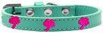 Pink Palm Tree Widget Dog Collar (Color/Size: Aqua Size 20)