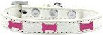 Pink Bone Widget Dog Collar (Color/Size: White Size 20)