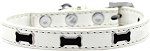 Black Bone Widget Dog Collar (Color/Size: White Size 20)