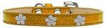 Silver Flower Widget Dog Collar (Color/Size: Gold Ice Cream Size 20)