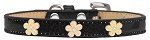 Gold Flower Widget Dog Collar (Color/Size: Black Ice Cream Size 20)