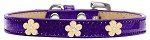 Gold Flower Widget Dog Collar (Color/Size: Purple Ice Cream Size 20)