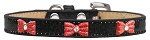 Red Glitter Bow Widget Dog Collar (Color/Size: Black Ice Cream Size 20)
