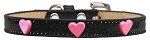 Pink Glitter Heart Widget Dog Collar (Color/Size: Black Ice Cream Size 20)
