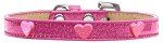 Pink Glitter Heart Widget Dog Collar (Color/Size: Pink Ice Cream Size 20)