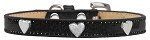 Silver Heart Widget Dog Collar (Color/Size: Black Ice Cream Size 20)