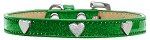 Silver Heart Widget Dog Collar (Color/Size: Emerald Green Ice Cream Size 20)