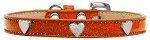 Silver Heart Widget Dog Collar (Color/Size: Orange Ice Cream Size 20)