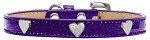 Silver Heart Widget Dog Collar (Color/Size: Purple Ice Cream Size 20)
