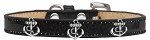 Silver Anchor Widget Dog Collar (Color/Size: Black Ice Cream Size 20)