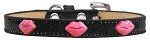 Pink Glitter Lips Widget Dog Collar