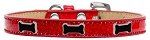 Black Bone Widget Dog Collar (Color/Size: Red Ice Cream Size 20)