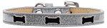Black Bone Widget Dog Collar (Color/Size: Silver Ice Cream Size 20)