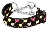 Argyle Hearts Nylon Ribbon Collar Martingale
