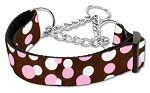 Confetti Dots Nylon Collar Martingale (Color/Size: Chocolate Large)