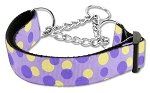 Confetti Dots Nylon Collar Martingale (Color/Size: Lavender Large)
