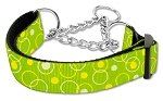 Retro Nylon Ribbon Collar Martingale (Color/Size: Lime Green Large)