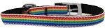 Rainbow Striped Nylon Dog Collar with classic buckles 3/8" (Color/Size: Rainbow Stripes Size 14)
