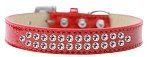 Two Row Clear Crystal (Color/Size: Size 20 Red Ice Cream Dog Collar)