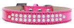 Two Row Pearl (Color/Size: Size 20 Pink Ice Cream Dog Collar)