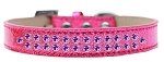 Two Row Purple Crystal (Color/Size: Size 20 Pink Ice Cream Dog Collar)