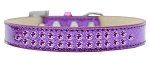 Two Row Purple Crystal (Color/Size: Size 20 Purple Ice Cream Dog Collar)