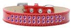 Two Row Purple Crystal (Color/Size: Size 20 Red Ice Cream Dog Collar)