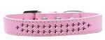 Two Row Bright Pink Crystal (Color/Size: Size 20 Light Pink Dog Collar)