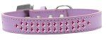 Two Row Bright Pink Crystal (Color/Size: Size 20 Lavender Dog Collar)