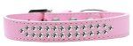 Two Row Clear Crystal (Color/Size: Size 18 Light Pink Dog Collar)