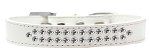 Two Row Clear Crystal (Color/Size: Size 18 White Dog Collar)