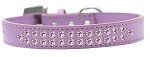 Two Row Light Pink Crystal (Color/Size: Size 20 Lavender Dog Collar)