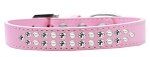 Two Row Pearl and Clear Crystal (Color/Size: Size 20 Light Pink Dog Collar)