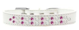 Two Row Pearl and Pink Crystal