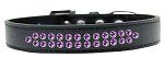Two Row Purple Crystal (Color/Size: Size 20 Black Dog Collar)