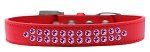 Two Row Purple Crystal (Color/Size: Size 20 Red Dog Collar)