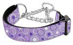 Retro Nylon Ribbon Collar Martingale (Color/Size: Lavender Medium)